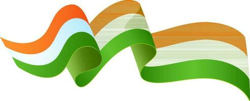 indiano tricolor ondulado fita em branco fundo. vetor