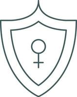 ilustração do escudo com fêmea gênero ícone dentro teus linha arte. vetor