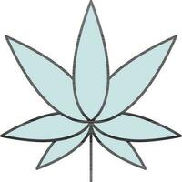 cannabis folha plano ícone dentro azul cor. vetor