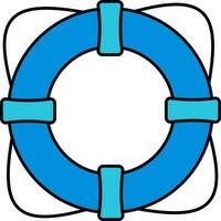 bóia salva-vidas ícone dentro azul cor. vetor