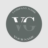 inicial vg logotipo carta monograma luxo mão desenhado vetor