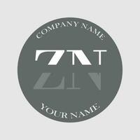 inicial zn logotipo carta monograma luxo mão desenhado vetor