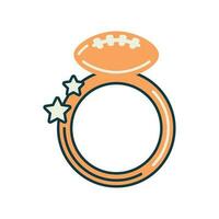 ouro anel americano futebol ícone branco fundo vetor
