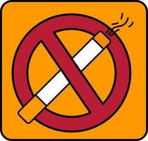 colorida banimento fumar ícone dentro plano estilo. vetor