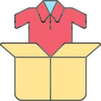 ilustração do camisa dentro caixa Rosa e amarelo ícone. vetor