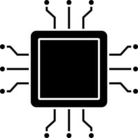 microchip ícone dentro Preto e branco cor. vetor
