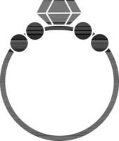diamante anel ícone dentro Preto e branco cor. vetor