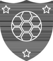 futebol crachá escudo ícone dentro Preto e branco cor. vetor