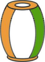 tricolor tambor ícone dentro plano estilo. vetor