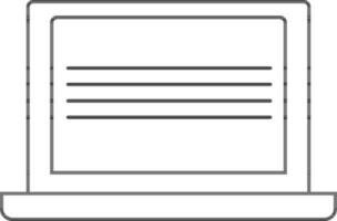 fino linha ícone do aberto computador portátil. vetor