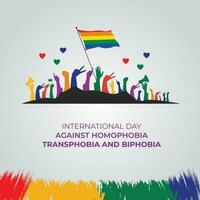 internacional dia contra homofobia, transfobia e bifobia. pode 17. feriado conceito. vetor ilustração.