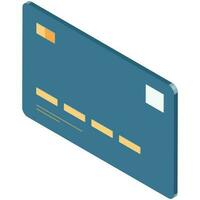 3d estilo Forma de pagamento cartão dentro azul e amarelo cor. vetor