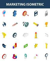 3d isométrico conjunto do marketing ícone em branco fundo. vetor