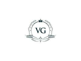 inicial vg logotipo carta projeto, mínimo real coroa vg gv feminino logotipo símbolo vetor