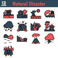 ilustração do natural desastre ícone conjunto dentro plano estilo. vetor