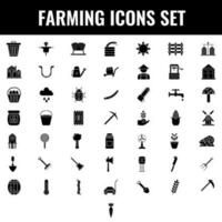 Preto e branco ilustração do agricultura ícone definir. vetor