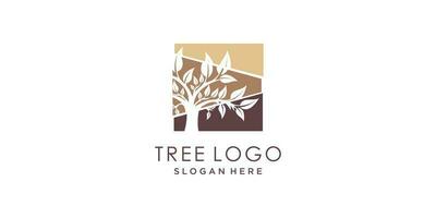 natureza logotipo Projeto vetor com árvore e folha estilo