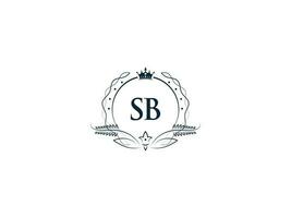 minimalista carta sb logotipo ícone, monograma sb real coroa logotipo modelo vetor