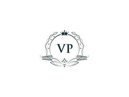 inicial vp logotipo carta projeto, mínimo real coroa vp pv feminino logotipo símbolo vetor