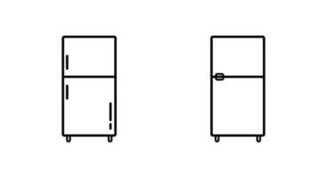 geladeira linear ícone símbolo vetor. Preto esboço geladeira ícone vetor