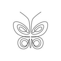 contínuo linha desenho. 1 linha arte. lindo borboleta, inseto. abstrato contínuo linha. ótimo para adesivos, ícones, emblema, branding. vetor