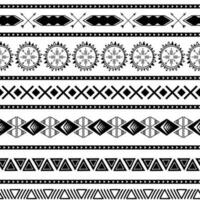 vetor tribal étnico desatado padronizar dentro Preto branco cores asteca geométrico fundo. mexicano enfeite textura nativo americano tradicional Projeto folk horizontal geométrico impressão papel de parede embrulho pano