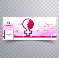 Capa do facebook do dia das mulheres com design de onda vetor