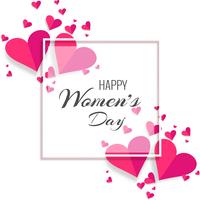 8 de março, design do dia internacional da mulher com fundo de corações vetor