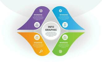 apresentação o negócio infográfico Projeto modelo com quatro passos vetor