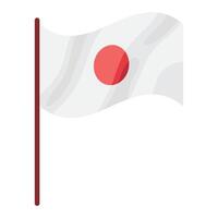 japonês bandeira dentro pólo ícone vetor