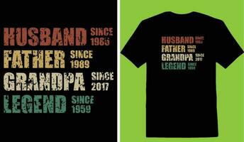 marido desde 1985 pai desde 1989 Vovô desde 2017 lenda desde 1959 camiseta vetor