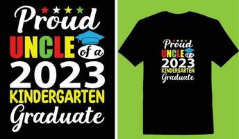 orgulhoso tio do uma 2023 Jardim da infância graduado camiseta vetor