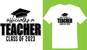 oficialmente uma professor classe do 2023 camiseta vetor