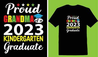 orgulhoso Avó do uma 2023 Jardim da infância graduado camiseta vetor