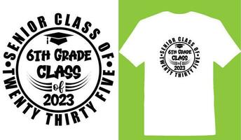 Senior classe do vinte trinta cinco 6º grau classe do 2023 camiseta vetor
