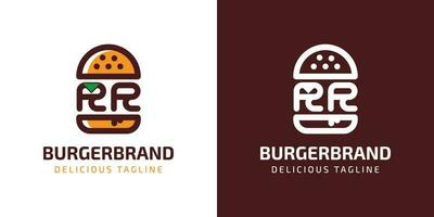 carta rr hamburguer logotipo, adequado para qualquer o negócio relacionado para hamburguer com r ou rr iniciais. vetor