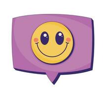 discurso bolha com emoji ícone vetor