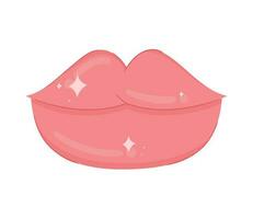 fêmea Rosa lábios se beijando ícone vetor