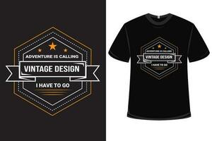 design de camiseta vintage distintivo vetor