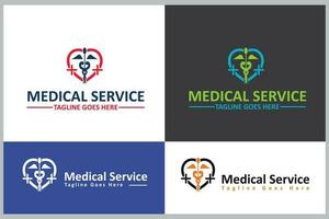 médico serviço logotipo Projeto modelo vetor