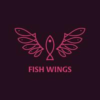 peixe asas anjo logotipo vetor
