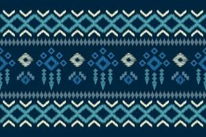 étnico ikat tecido padronizar geométrico estilo.africano ikat bordado étnico oriental padronizar marinha azul fundo. resumo,vetor,illustration.for textura,vestuário,scraf,decoração,tapete,seda. vetor