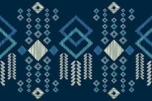 étnico ikat tecido padronizar geométrico estilo.africano ikat bordado étnico oriental padronizar marinha azul fundo. resumo,vetor,illustration.for textura,vestuário,scraf,decoração,tapete,seda. vetor