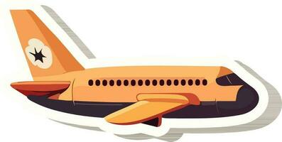laranja e roxa avião ícone dentro adesivo estilo. vetor