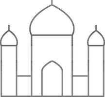 Preto esboço ilustração do taj mahal ícone. vetor