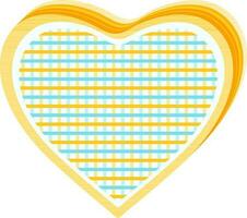 criativo coração dentro amarelo e azul cor. vetor