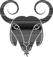 animal face ícone do chinês zodíaco placa dentro glifo estilo. vetor