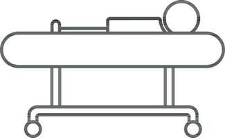 ilustração do hospital cama ícone dentro plano estilo. vetor