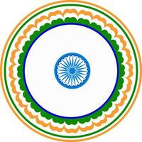 indiano bandeira cor circular quadro, Armação com ashoka roda. vetor