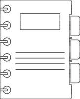 ilustração do caderno dentro Preto linha arte. vetor
